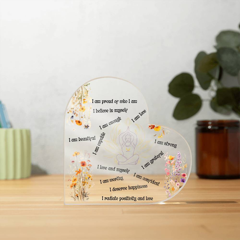 Self-Love Affirmation Heart Plaque