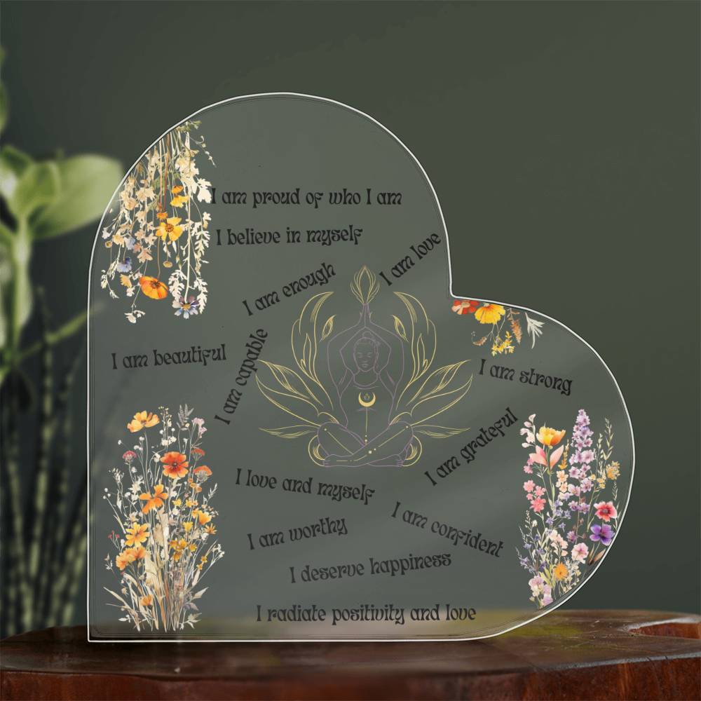 Self-Love Affirmation Heart Plaque