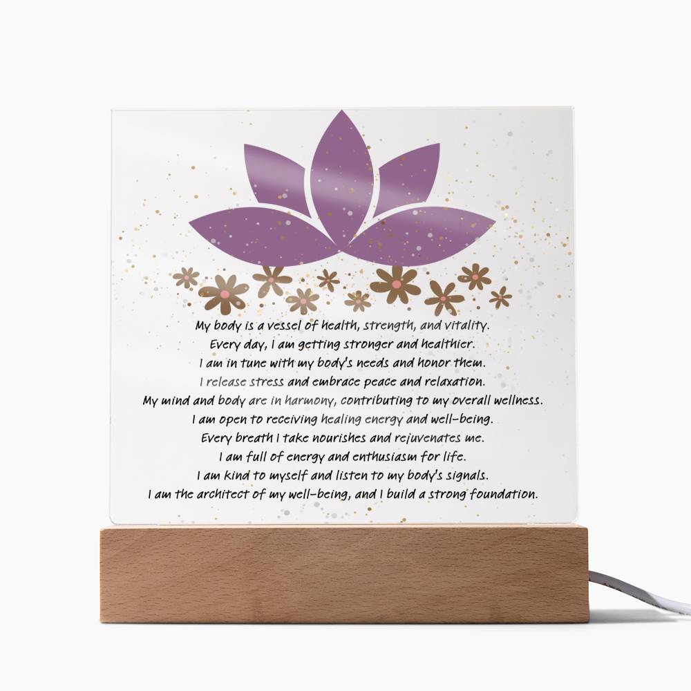 Well-Being Square Acrylic Plaque