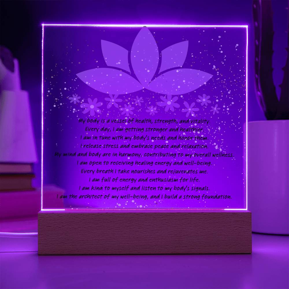 Well-Being Square Acrylic Plaque