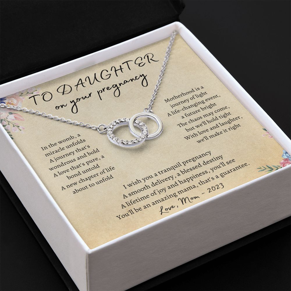 To Daughter On Your Pregnancy | Love, Mom - Perfect Pair Necklace