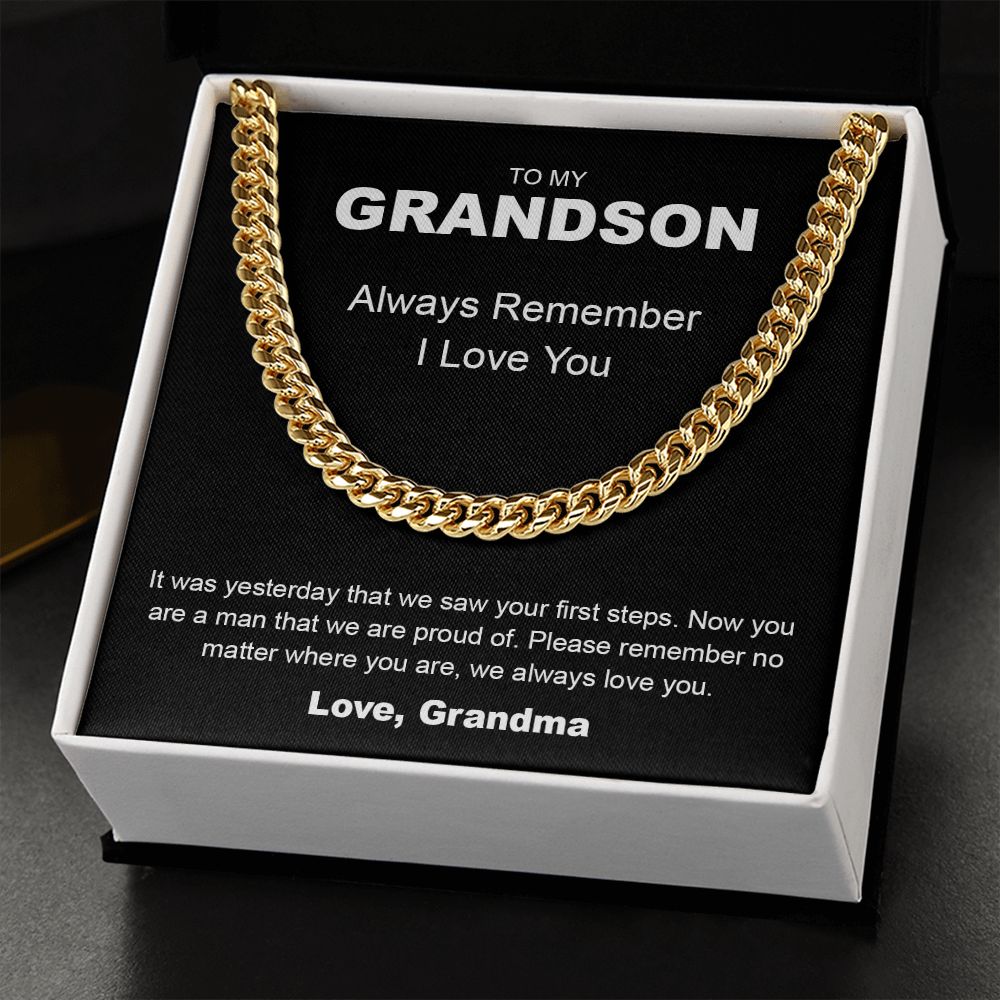 To My Grandson | Always Remember, I Love You - Cuban Link Chain