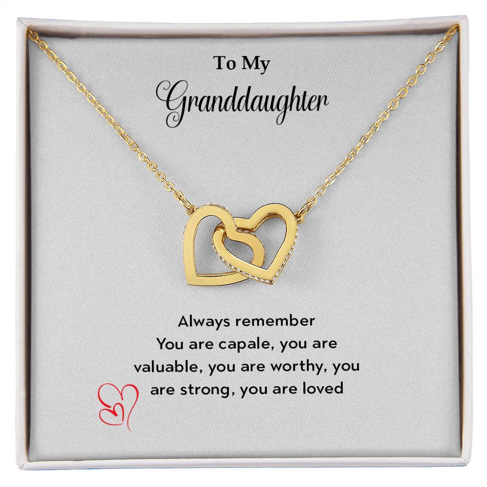 To My Granddaughter | You Are Loved - Interlocking Hearts necklace