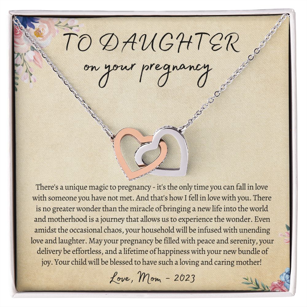 To Daughter On Your Pregnancy | Love, Mom - Interlocking Hearts