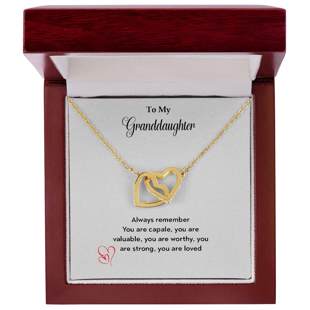 To My Granddaughter | You Are Loved - Interlocking Hearts necklace