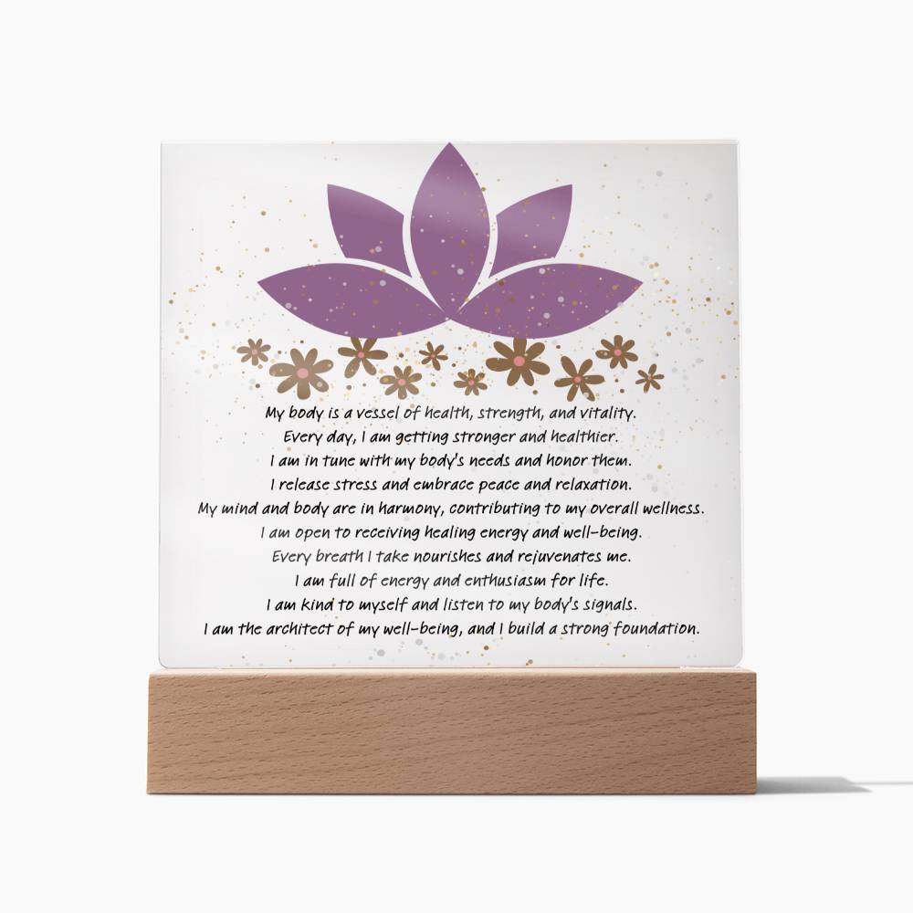 Well-Being Square Acrylic Plaque