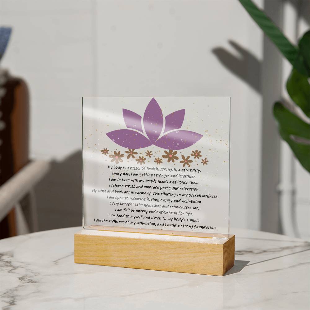 Well-Being Square Acrylic Plaque
