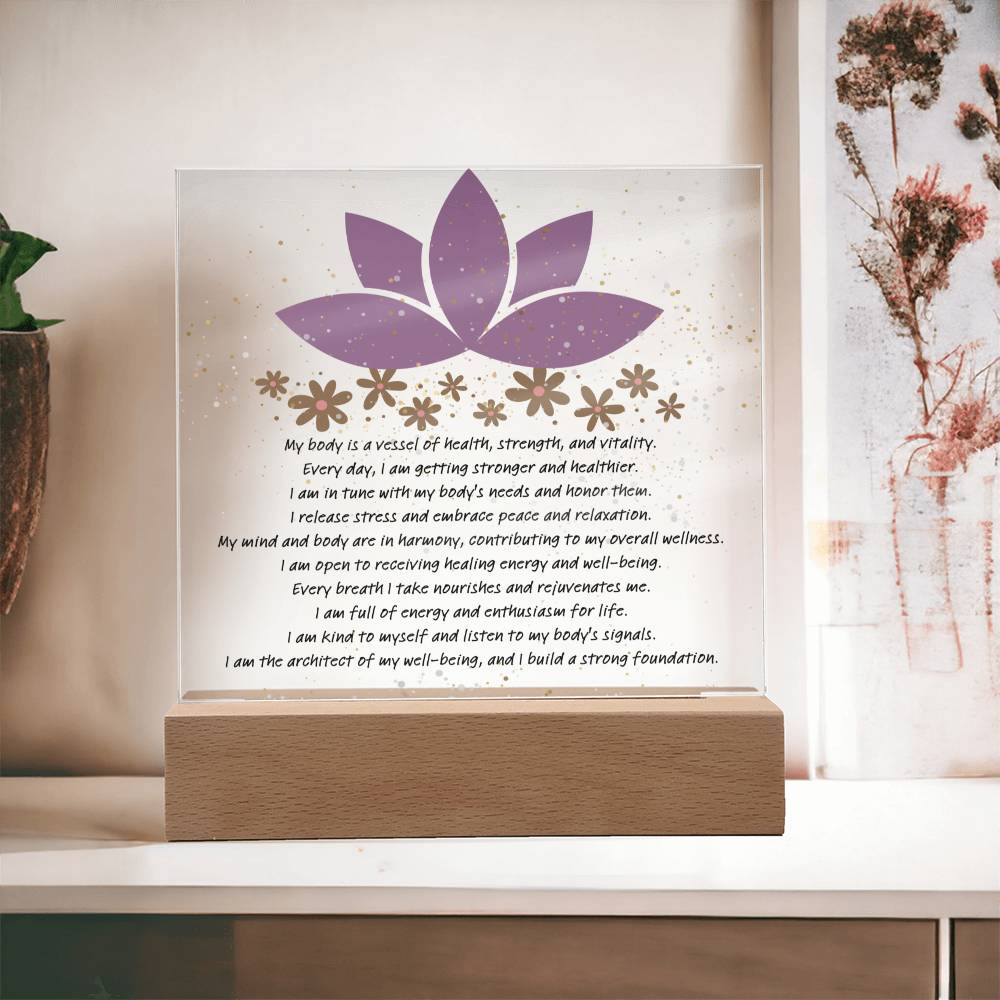 Well-Being Square Acrylic Plaque