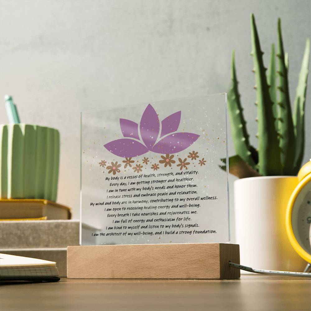 Well-Being Square Acrylic Plaque
