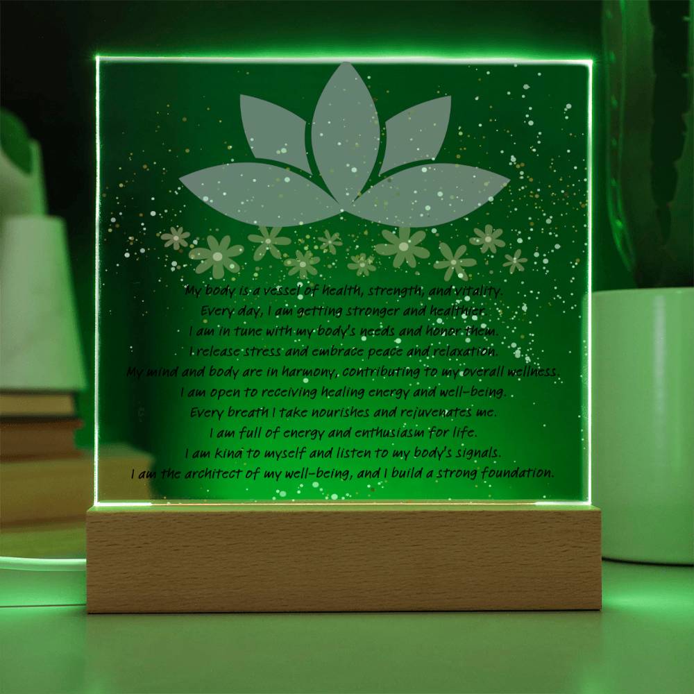 Well-Being Square Acrylic Plaque