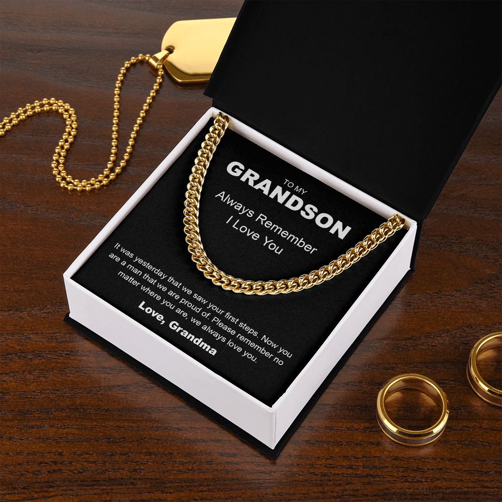 To My Grandson | Always Remember, I Love You - Cuban Link Chain