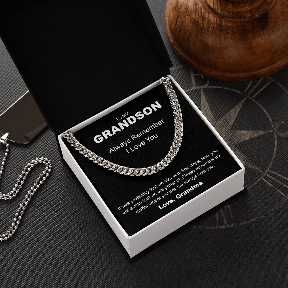 To My Grandson | Always Remember, I Love You - Cuban Link Chain