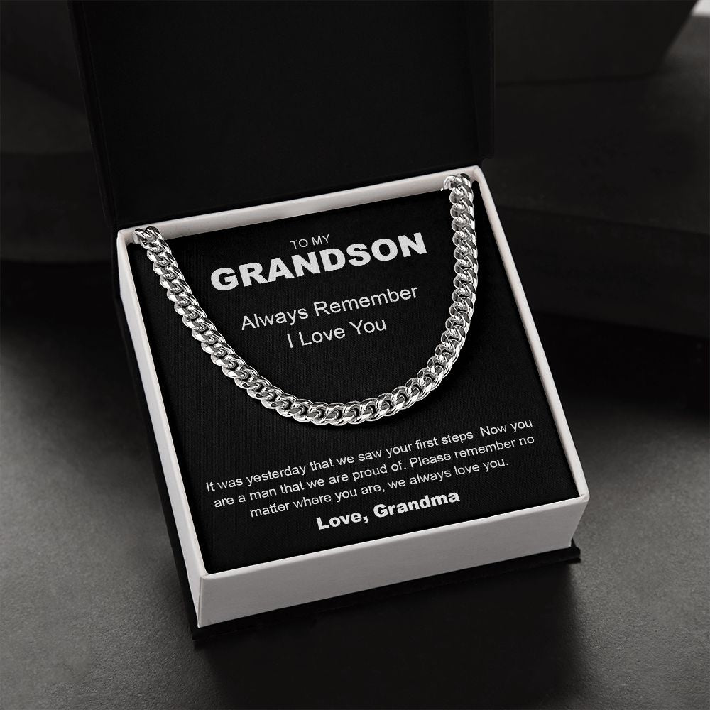 To My Grandson | Always Remember, I Love You - Cuban Link Chain