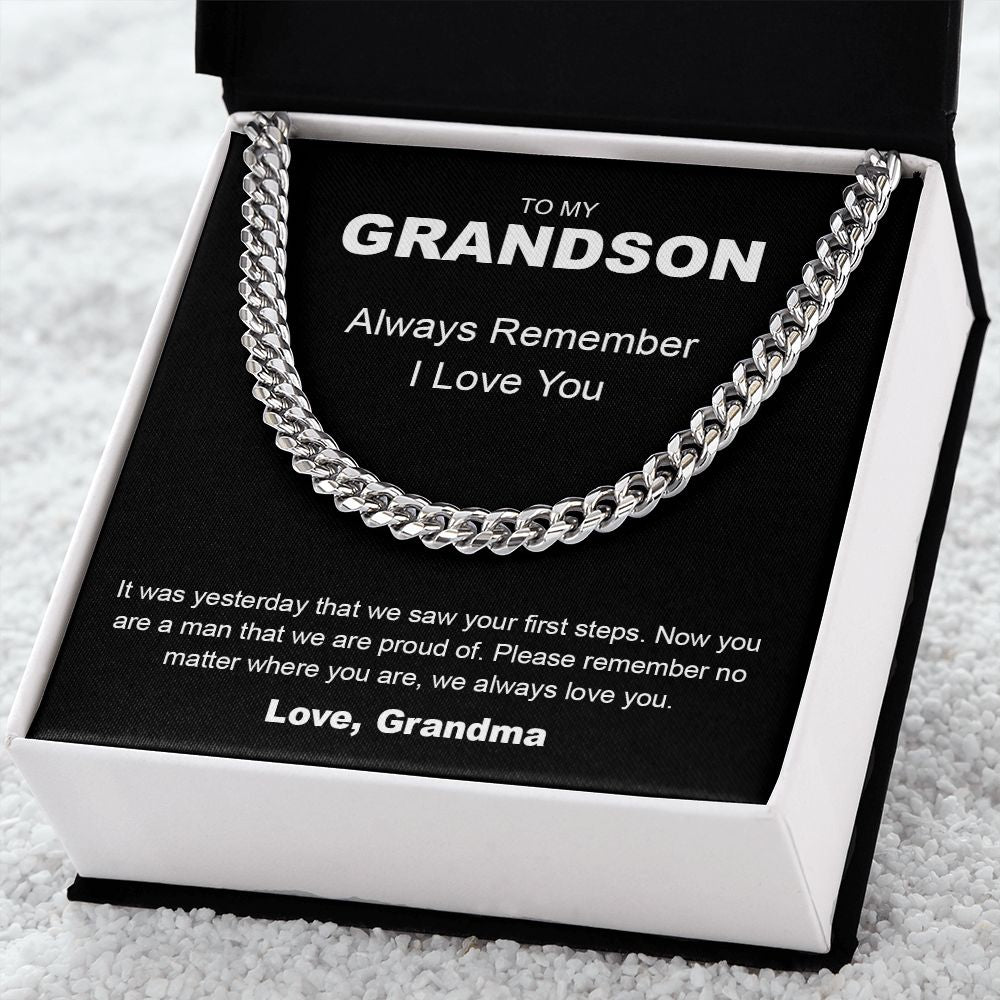 To My Grandson | Always Remember, I Love You - Cuban Link Chain
