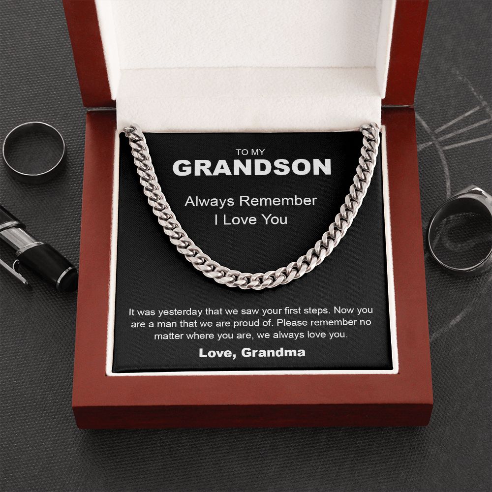 To My Grandson | Always Remember, I Love You - Cuban Link Chain