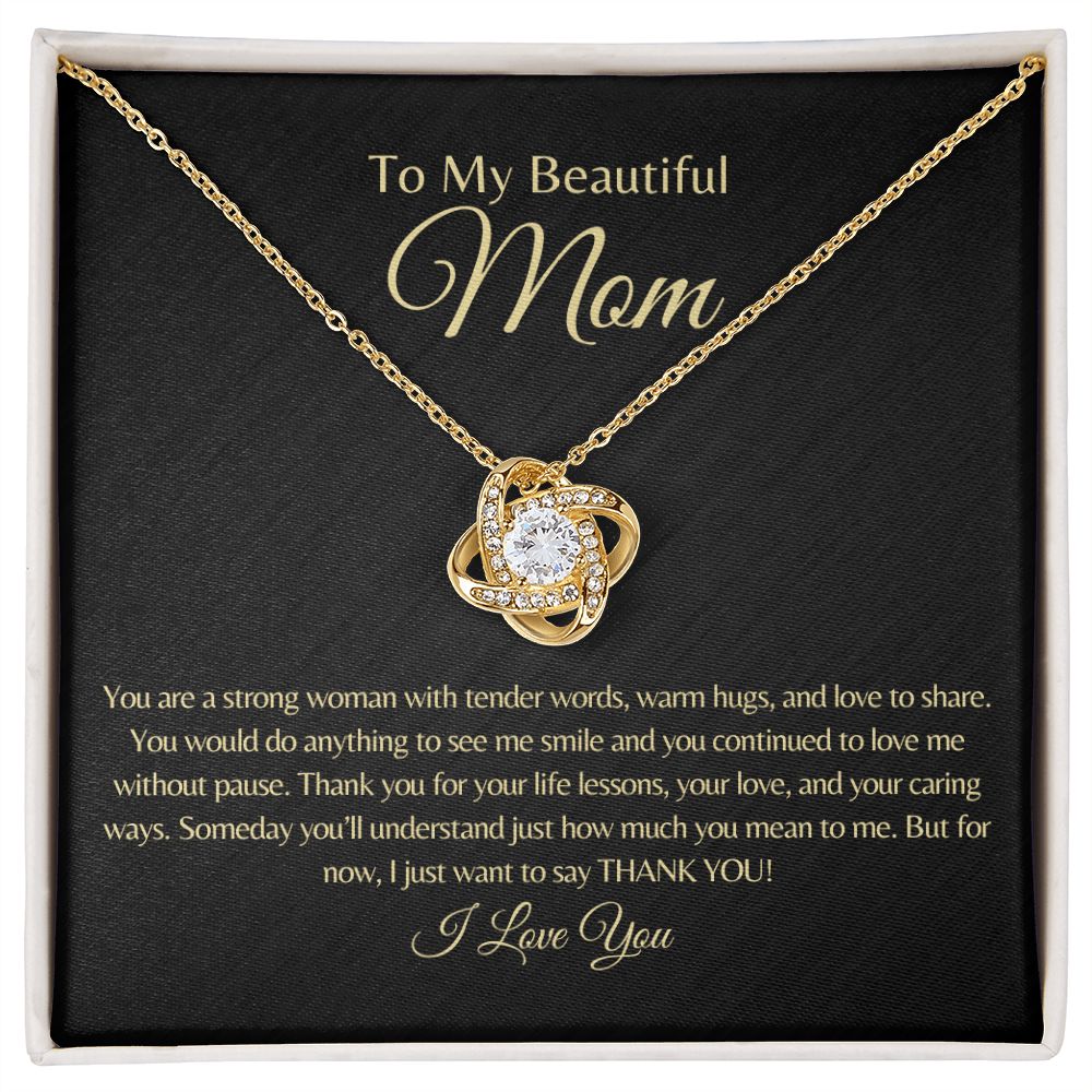 To My Beautiful Mom | I Love You - Love Knot Necklace