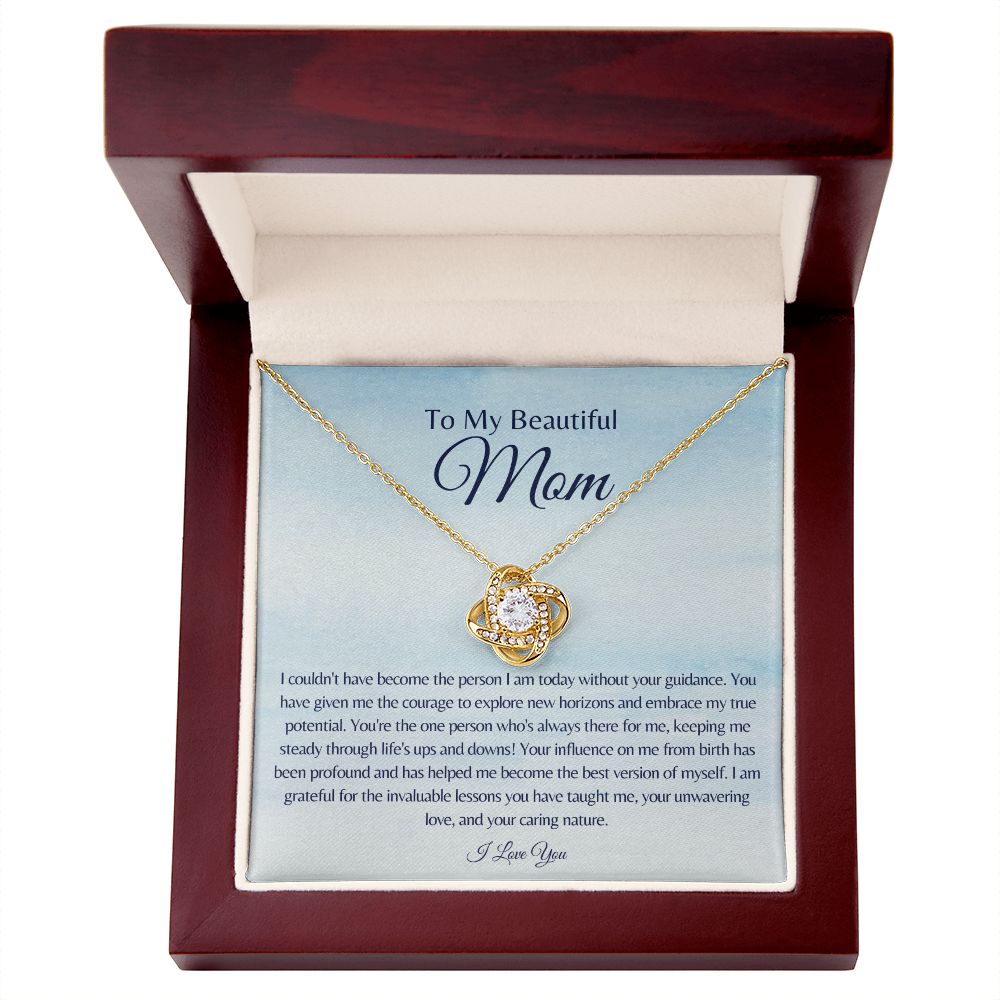 To My Beautiful Mom | I Love You - Love Knot Necklace