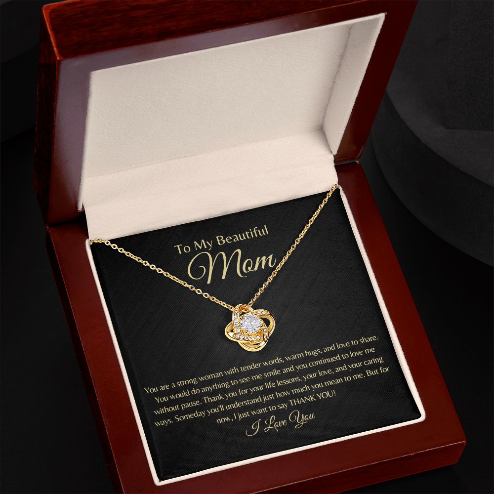 To My Beautiful Mom | I Love You - Love Knot Necklace