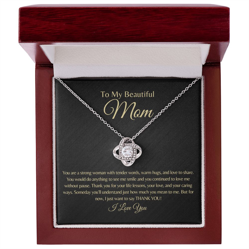 To My Beautiful Mom | I Love You - Love Knot Necklace