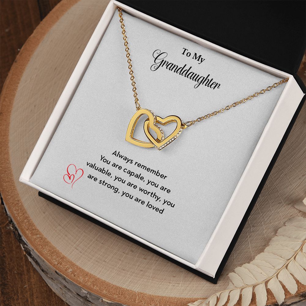 To My Granddaughter | You Are Loved - Interlocking Hearts necklace