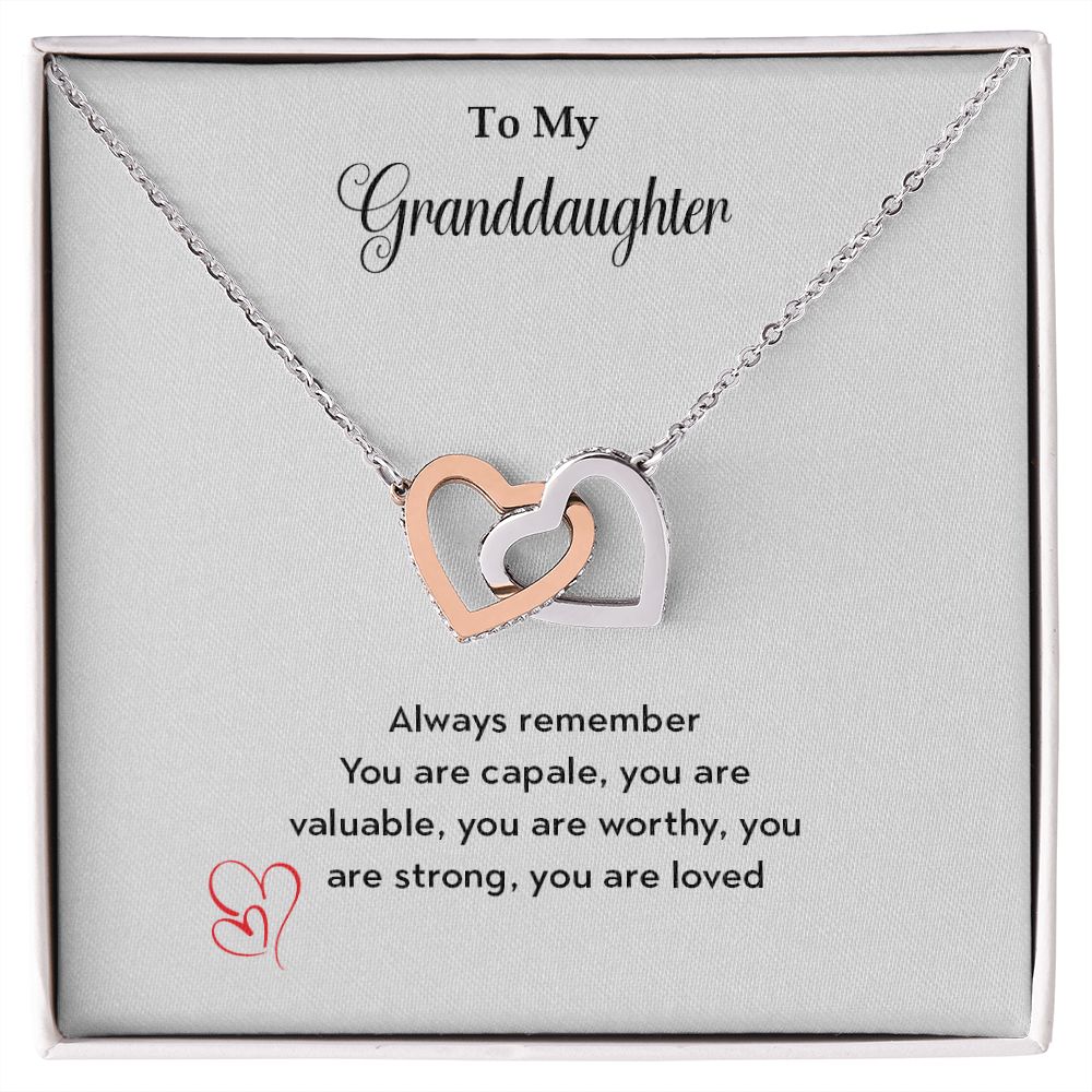 To My Granddaughter | You Are Loved - Interlocking Hearts necklace