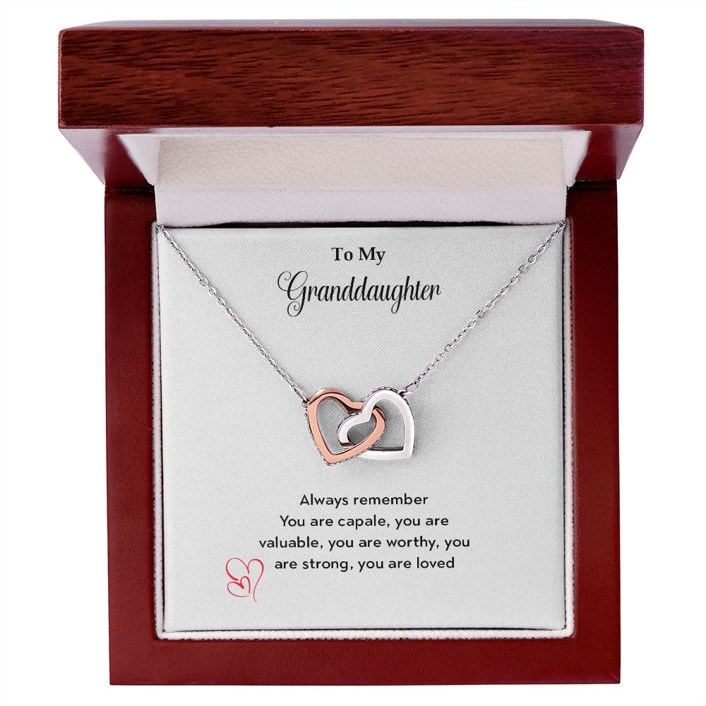 To My Granddaughter | You Are Loved - Interlocking Hearts necklace