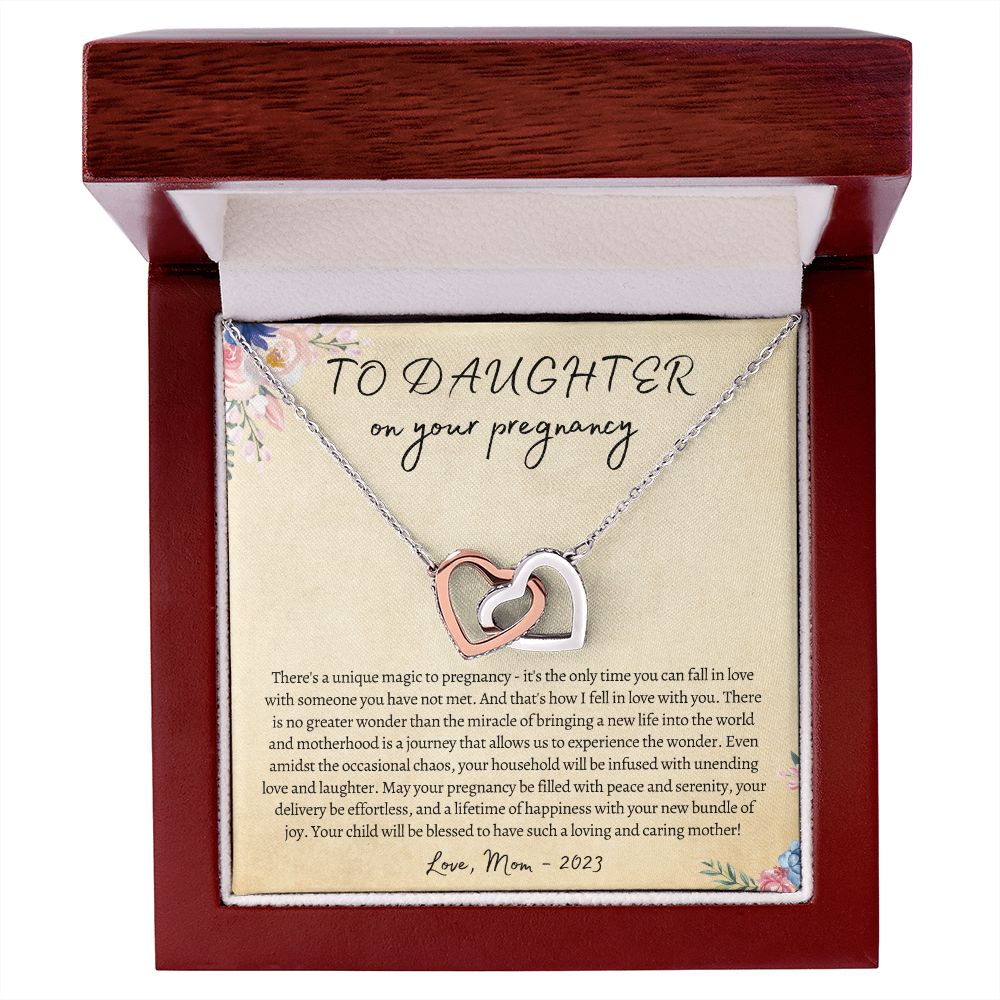 To Daughter On Your Pregnancy | Love, Mom - Interlocking Hearts
