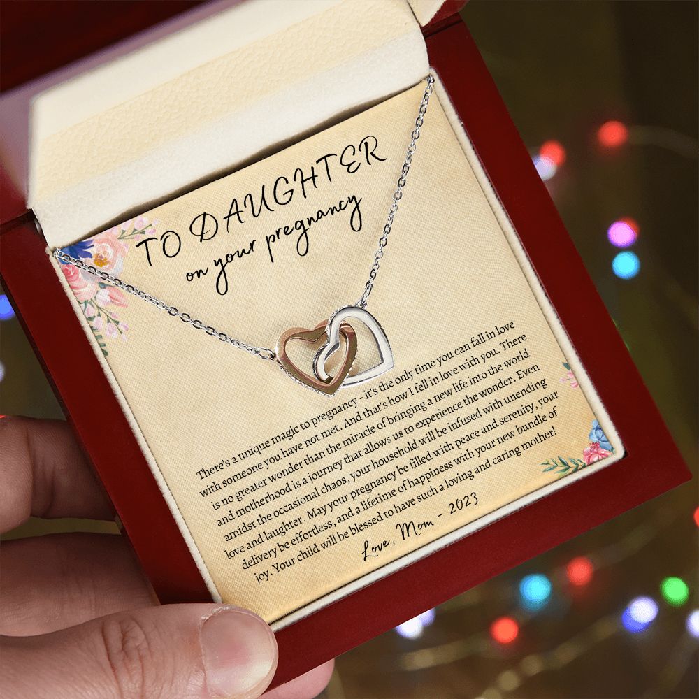 To Daughter On Your Pregnancy | Love, Mom - Interlocking Hearts