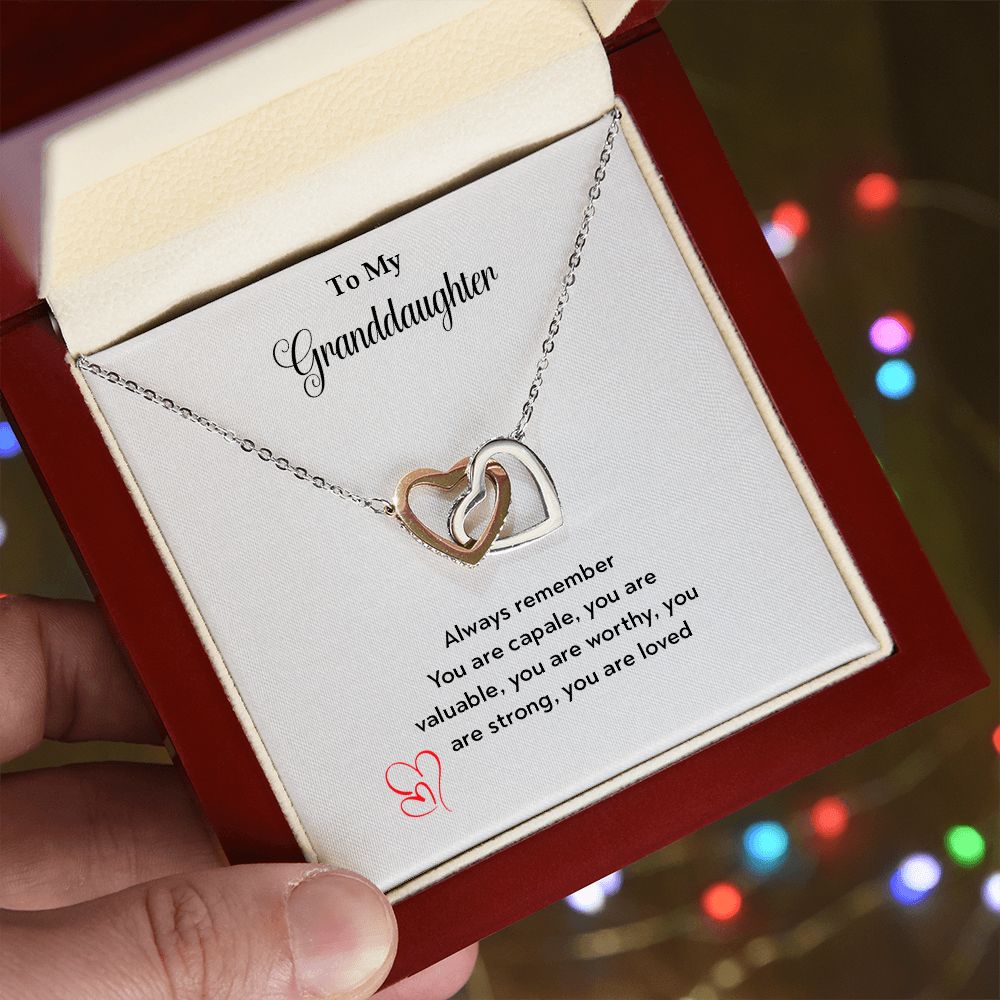 To My Granddaughter | You Are Loved - Interlocking Hearts necklace